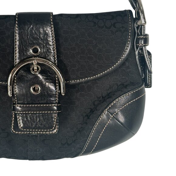 Coach 6818 SMALL Vintage Soho Black Leather and Signature C Canvas Shoulder Bag - Picture 5 of 16